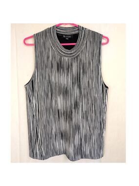 Two Sisters black and white knit tank Size Large Artsy Minimal Layer Stretch